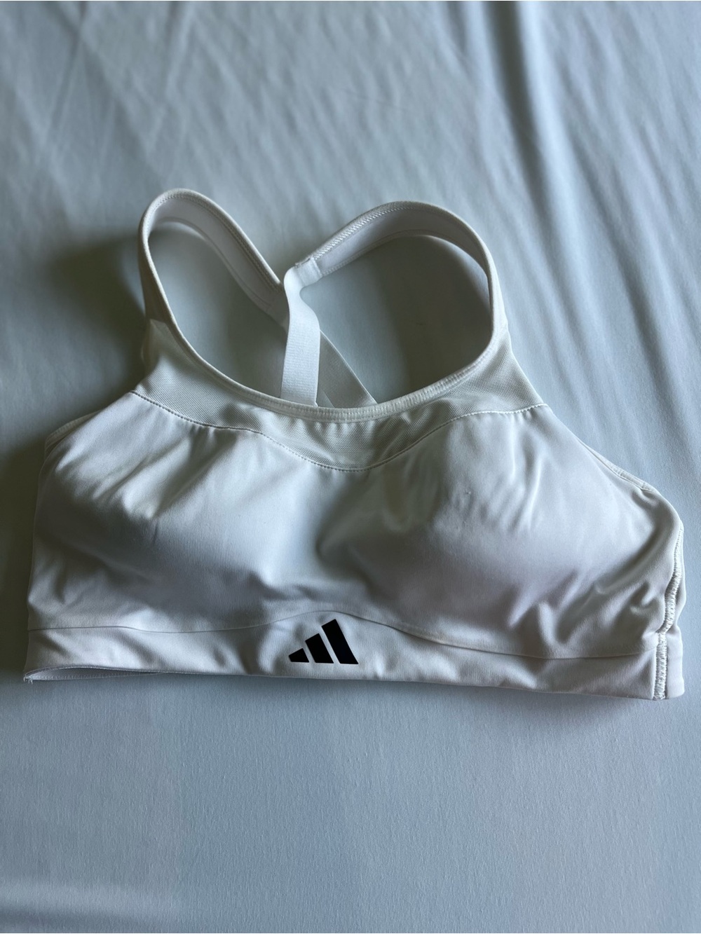 Adidas White Racerback Sports Bra